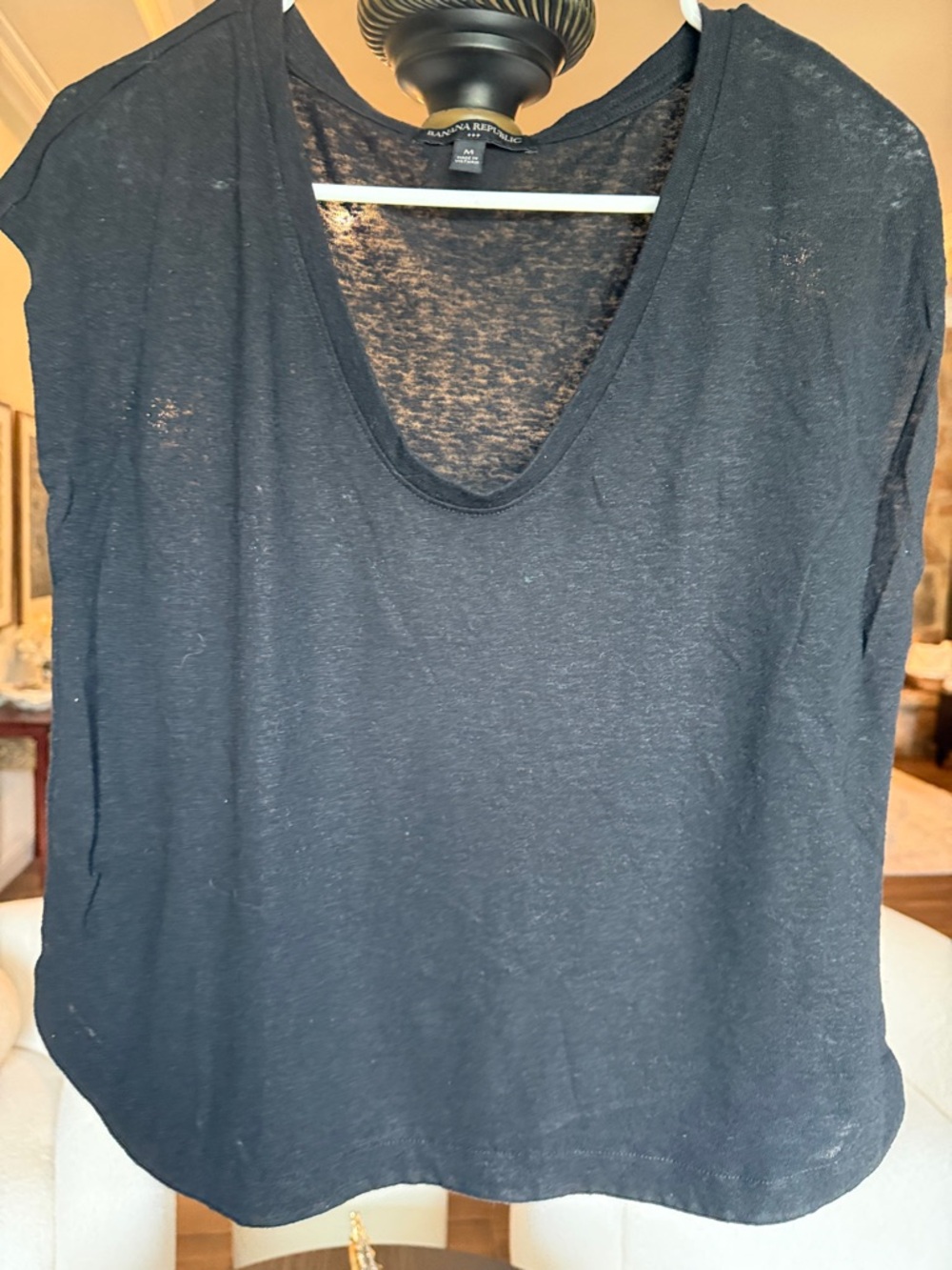Banana Republic Black Scoop Neck Short Sleeve Tee